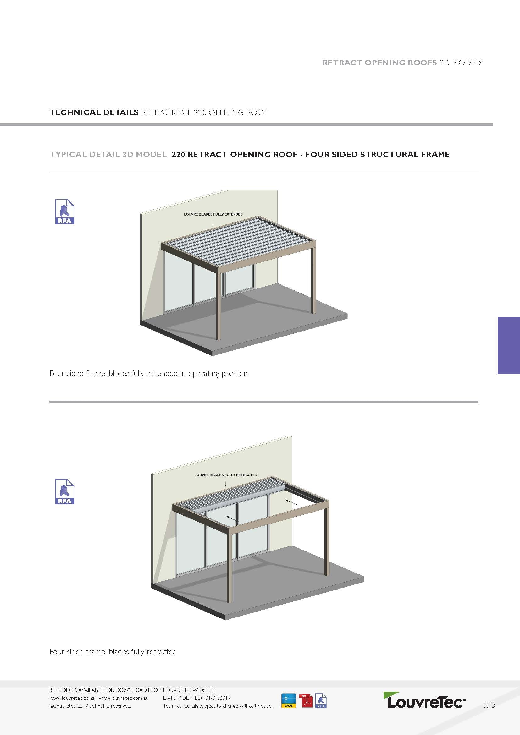 Retract Roof_Four Sided Structural Frame | Pg 5.13