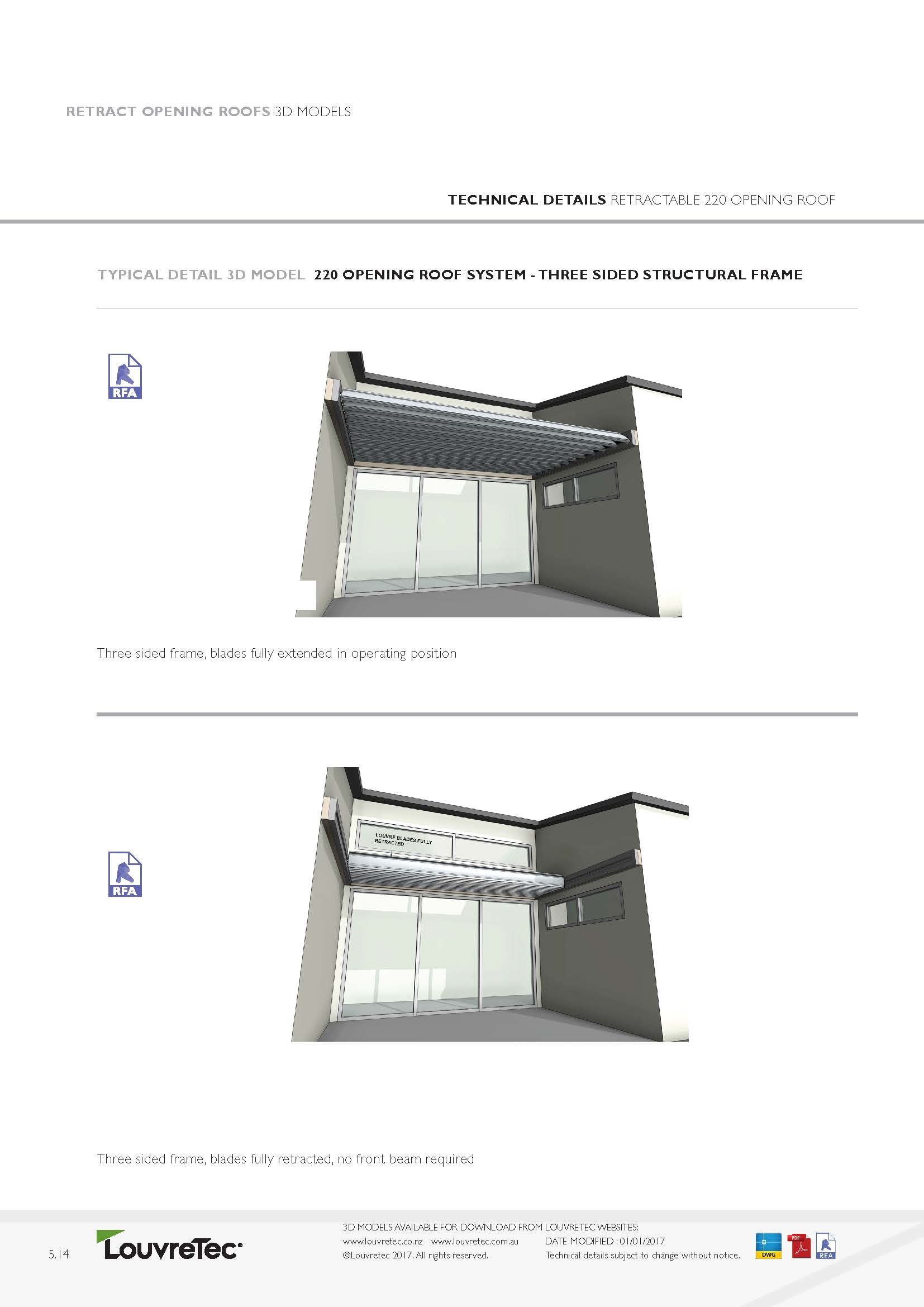 Retract Roof_Three Sided Structural Frame | Pg 5.14