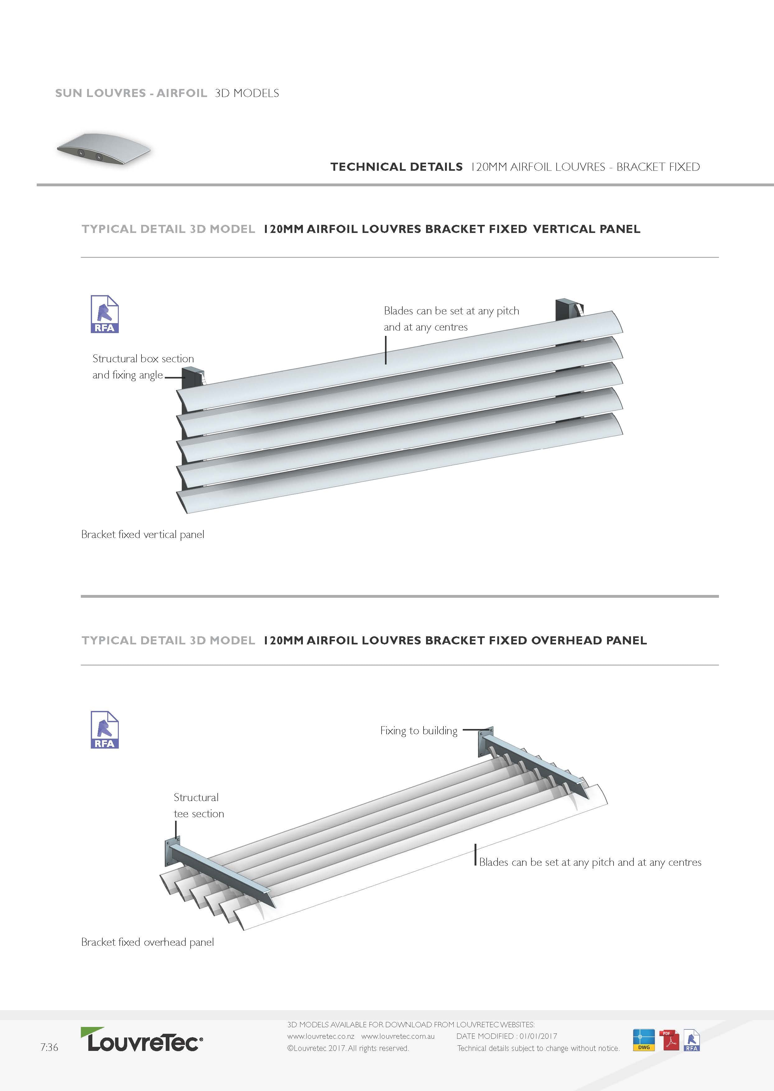 Bracket Fixed Vertical & Overhead Panels | 7.36