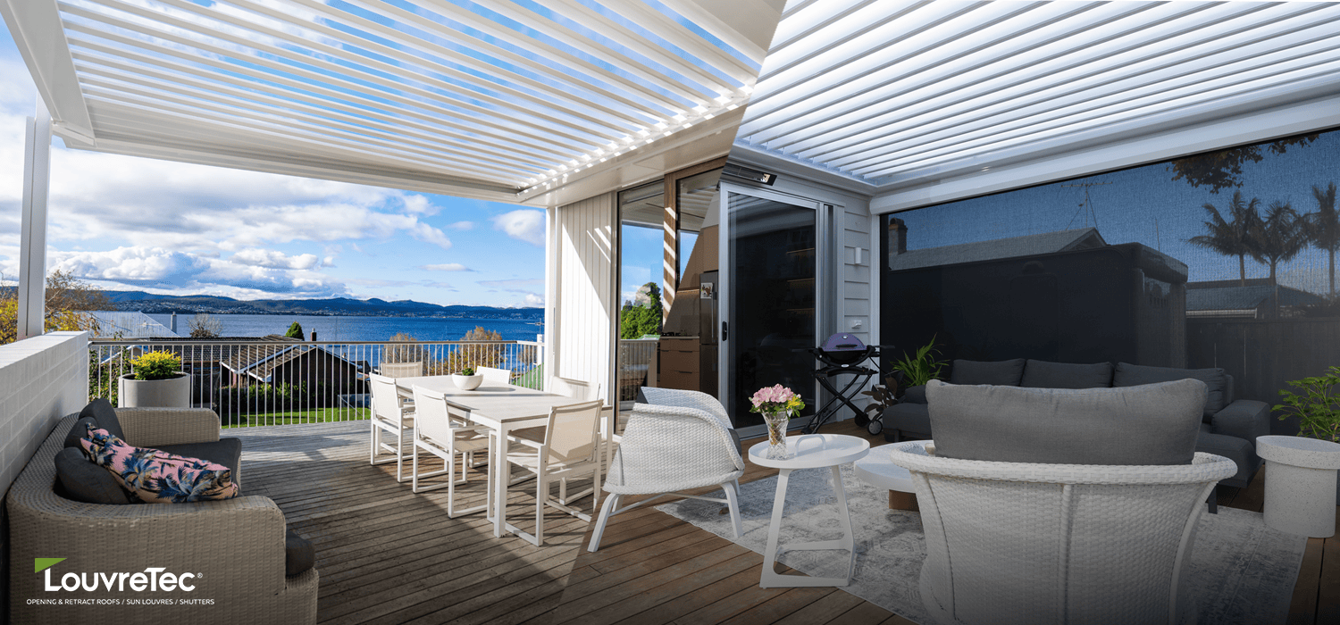 Architectural Outdoor Room Design with Louvretec Shutters