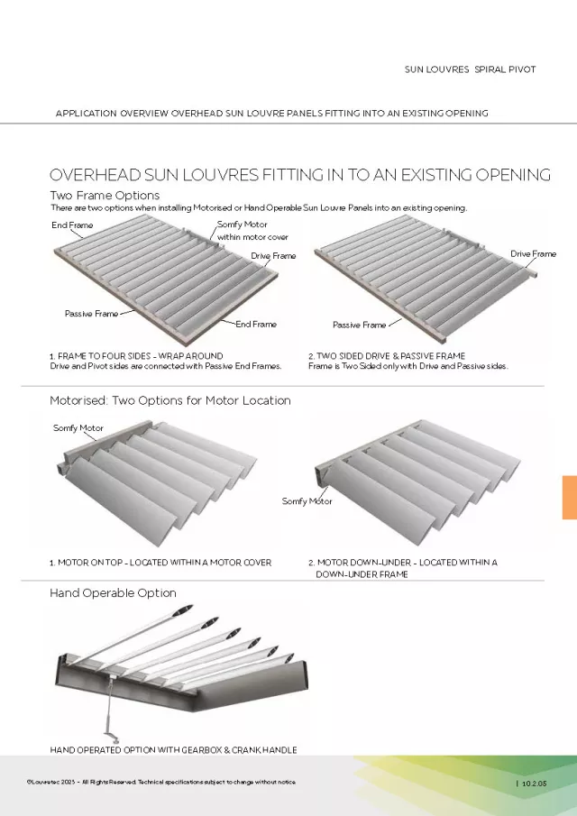 Operable Overhead Panels (Spiral Pivot)