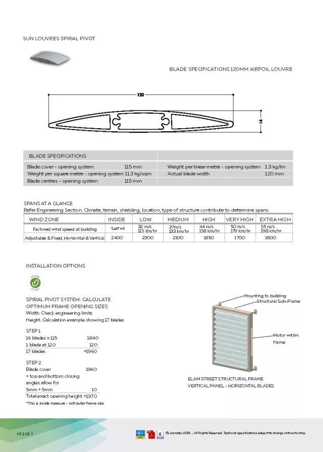 Compatible Spiral Pivot Louvre_120mm Airfoil | DM 10.2.18 - 10.2.19