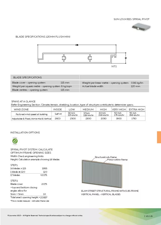 Compatible Spiral Pivot Louvre_120mm Flush Rectangular | DM 10.2.29 - 10.2.30