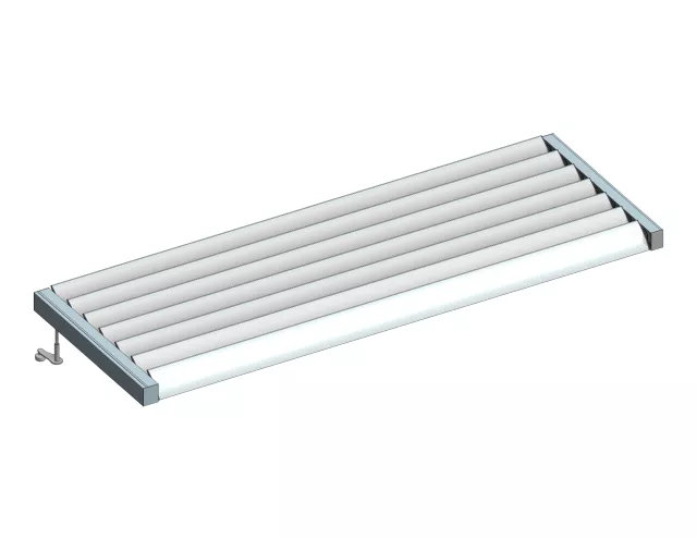 3D Model | Hand Operable 120mm Airfoil Louvre Panel - Overhead