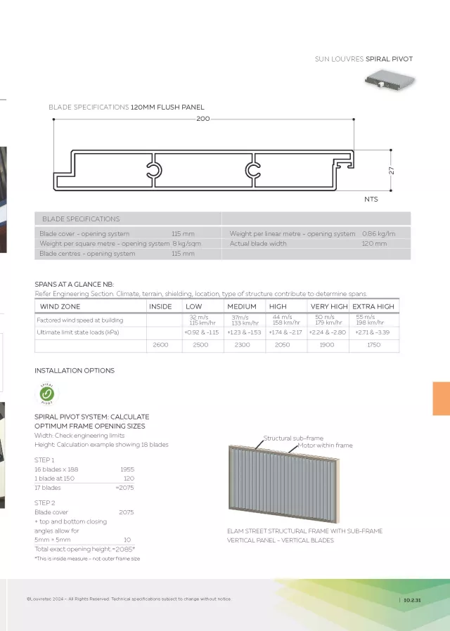 120mm Rectangular Flush Panel Louvre