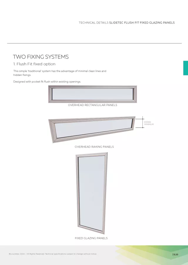 Flush Fit Fixed Glazing Panels | DM 5.33-5.35