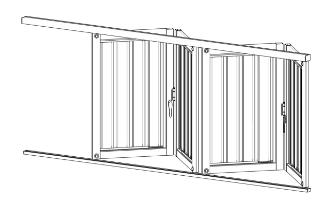 3D Model | Bifold Doors with 150mm Midi Louvre Infills