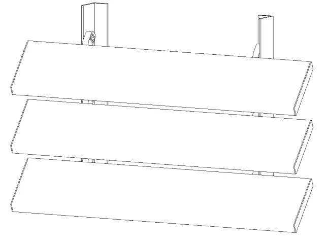 3D Model | 180 Weatherboard Louvre Bracket Fixed - Horizontal Louvres