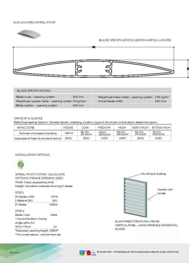 Compatible Spiral Pivot Louvre_180mm Airfoil | DM 10.2.20 - 10.2.21