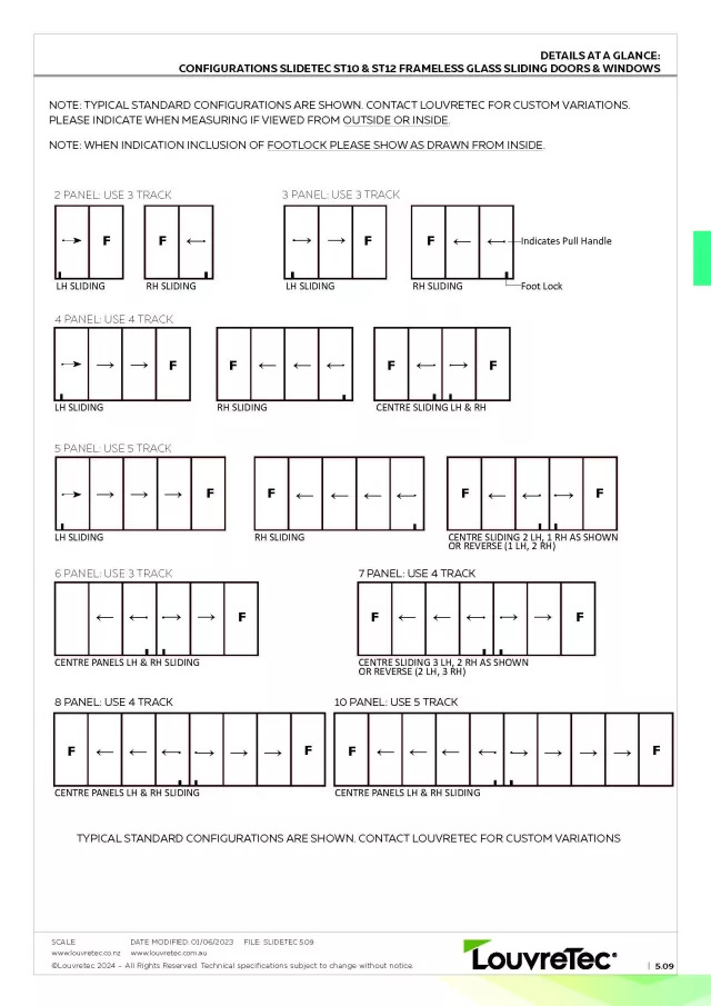 Slidetec Panel Configurations | DM 5.08-5.09