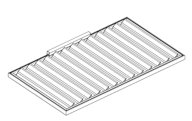 3D Model | Motorised 200mm Maxi Airfoil Louvres - Overhead