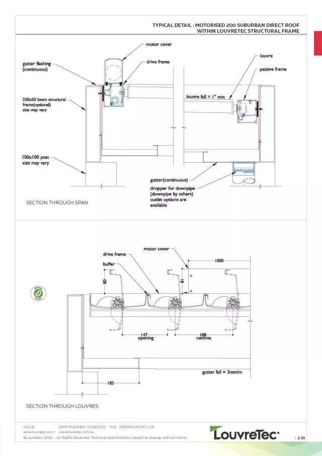 2D Typical Detail_200 Suburban Roof_Motorised | DM Page 2.37