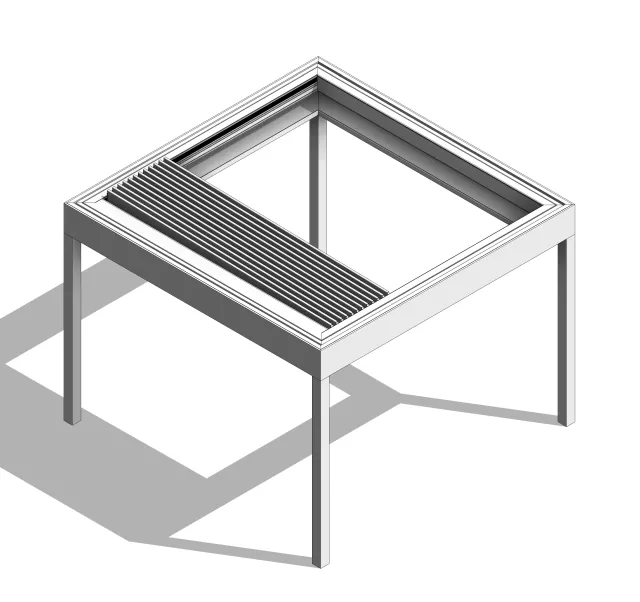 220/45 Alpine Retract Roof, 4 Sides, Blades to One Side