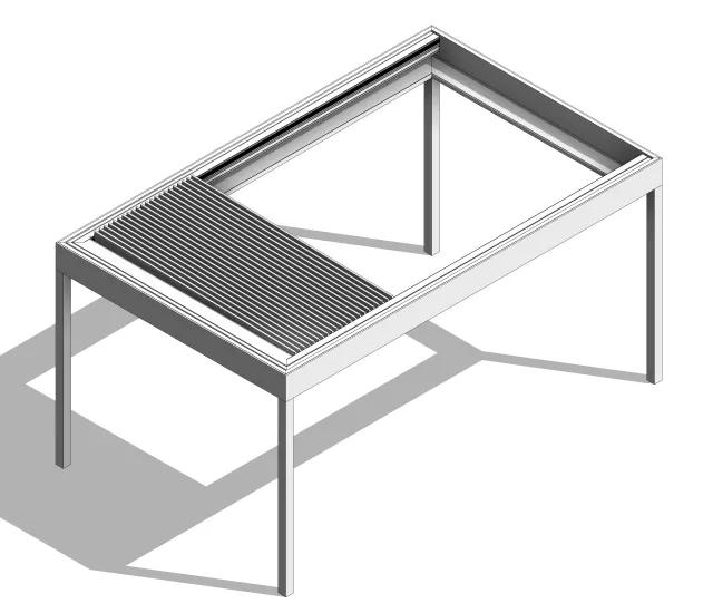 220/45 Alpine Retract Roof, 3 Sides, Fitted in to 4 Sided Frame, Blades to One Side