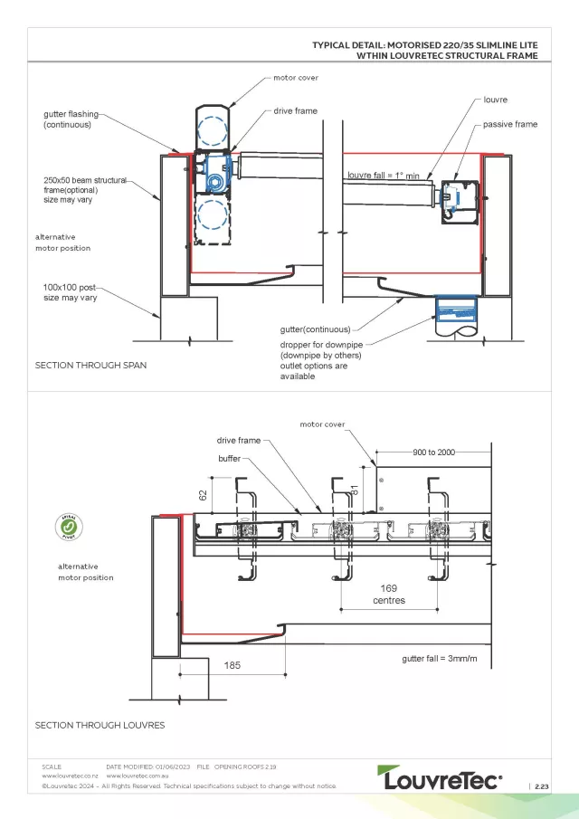 2D Typical Detail_220/35 Slimline Roof_Motorised | DM 2.29