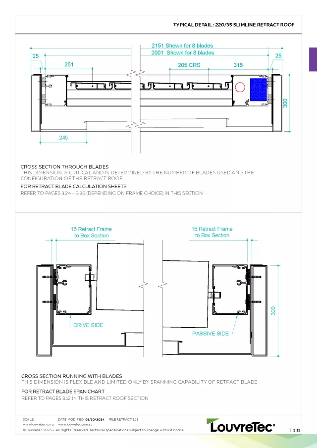 2D Typical Detail_220/35 Slimline Retract Roof | DM 3.13
