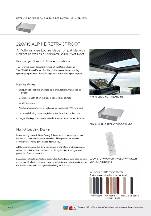 220/45 Alpine Retract Roof | DM 3.14 - 3.17