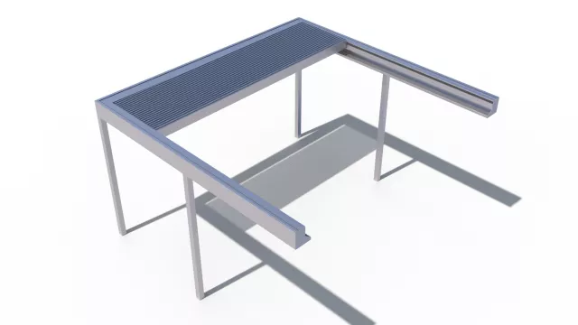 220/45 Alpine Retract Roof, 3 Sides, Blades to One Side