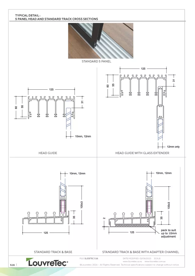 5 Panel Track | Design Manual Pgs 5.16-.18