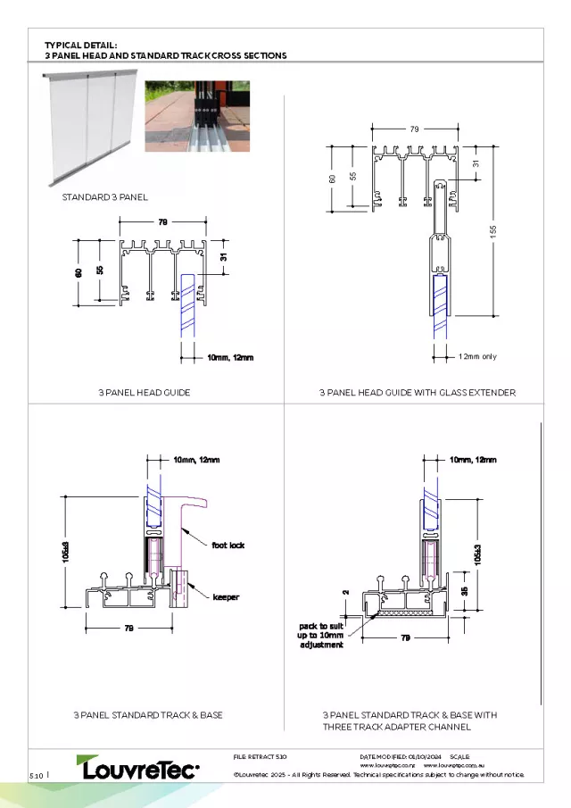 2D Typical Detail_3 Panel Head & Standard Track | DM 5.10