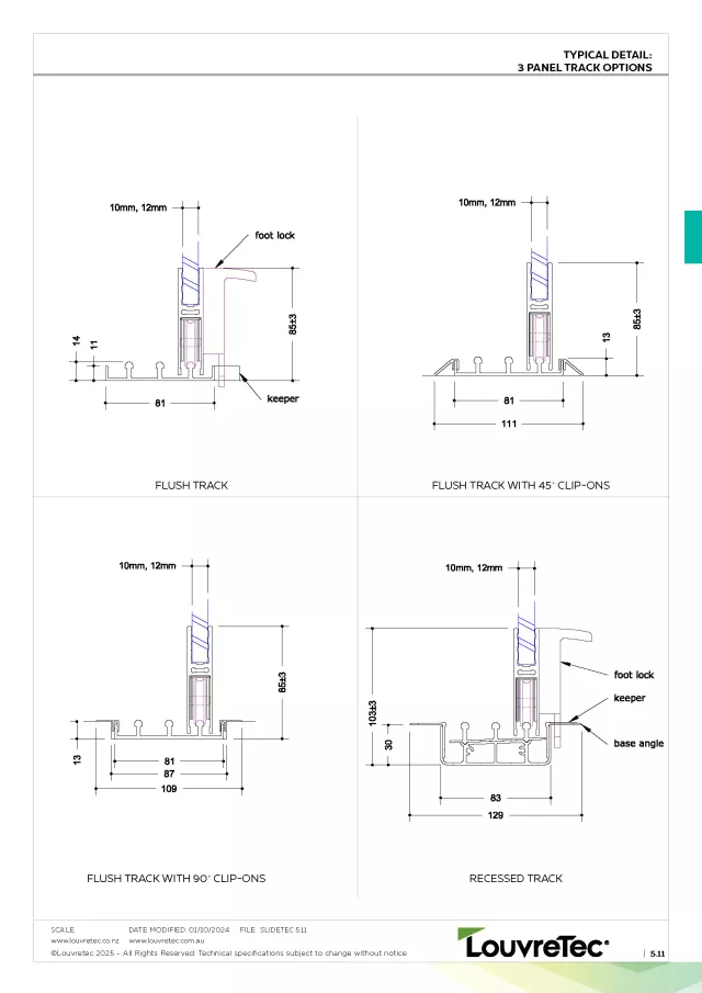 2D Typical Detail_3 Panel Track Options | DM 5.11