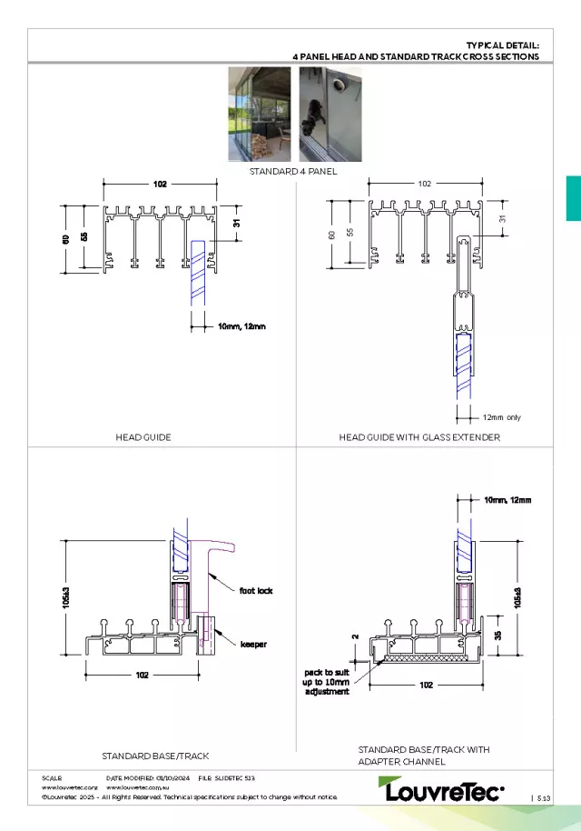 2D Typical Detail_4 Panel Head & Standard Track | DM 5.13