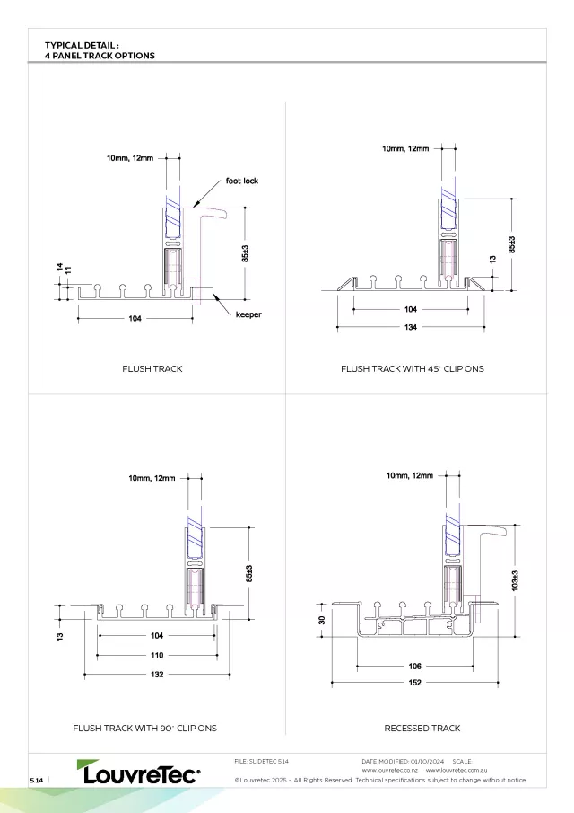 2D Typical Detail_4 Panel Track Options | DM 5.14