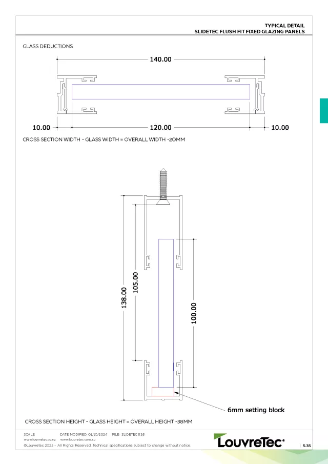 Slidetec Fixed Glazed Panel - Flush Fit | DM 5.35