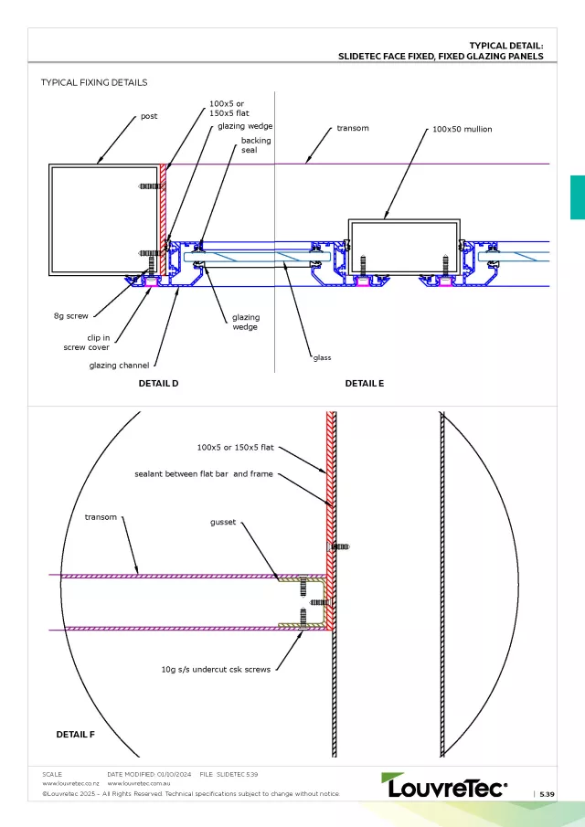 Slidetec Fixed Glazed Panel - Face Fixed | DM 5.37