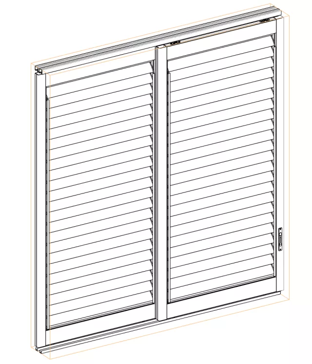 3D Model | Coastal 120 Top Hung Slider with 90mm KISS Pivot Hand Op. Infills