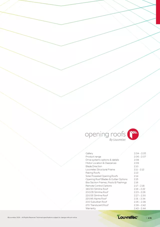 Opening Roofs Section Louvretec Design Manual