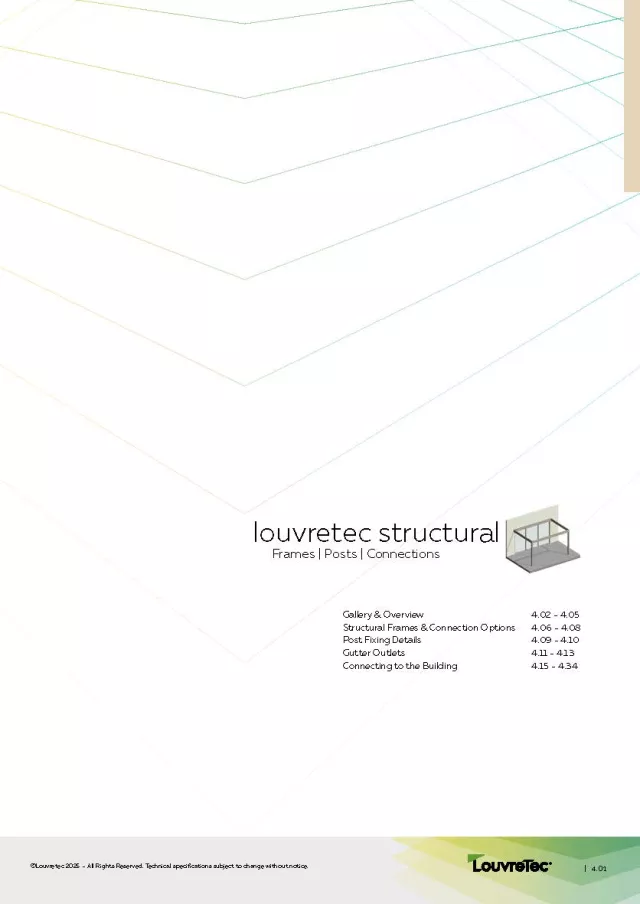 Louvretec Structural Frames Design Manual Section