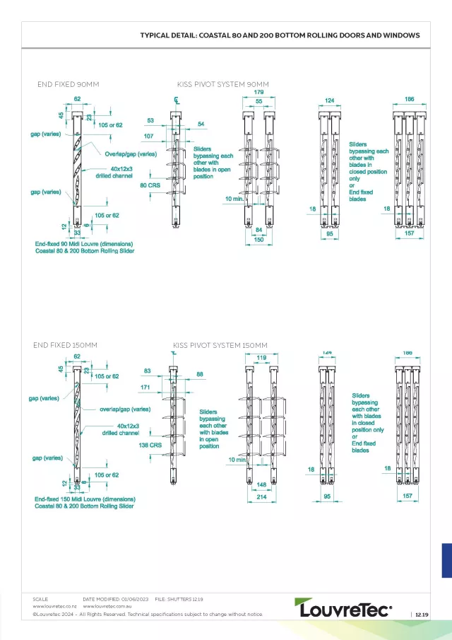 Bottom Rolling Shutters_90mm & 150mm_Fixed/Hand Op Infills | DM 12.19