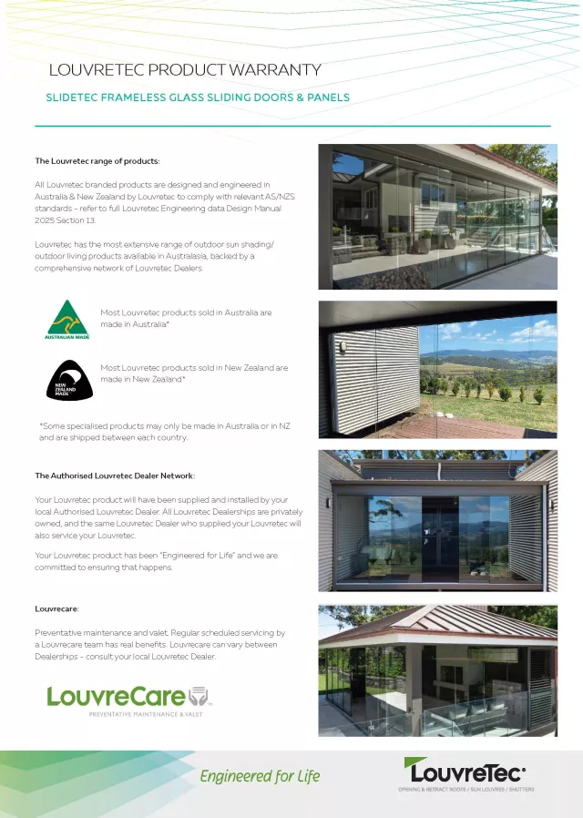 Slidetec Glass Doors Warranty