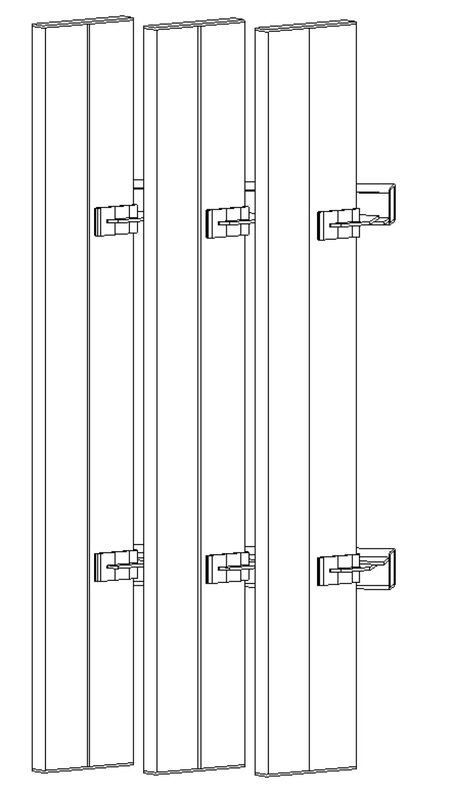 3D Model | RL300 Square Louvre Panel Bracket Fixed - Vertical Louvres