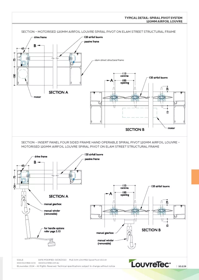 Compatible Louvre | 120mm Airfoil_Motorised & Hand Op | DM 10.2.19