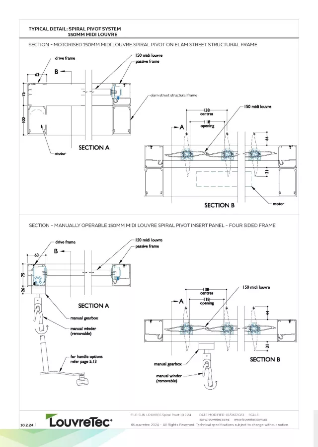 Compatible Louvre | 150mm Midi Airfoil_Motorised & Hand Op | DM 10.2.24