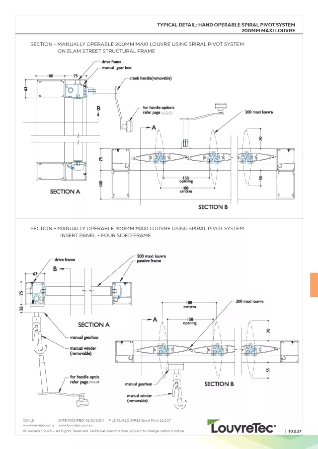 Compatible Louvre | 200mm Maxi Airfoil_Hand Op | DM 10.2.27