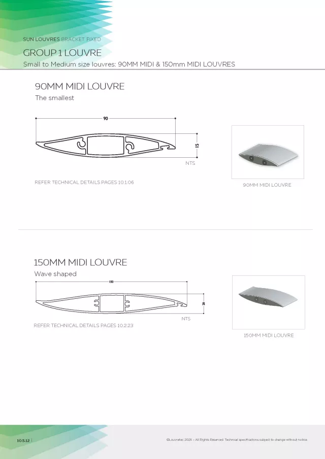 Bracket Fixed 90mm & 150mm Airfoil Louvre Panels | DM 10.5.12-10.5.16