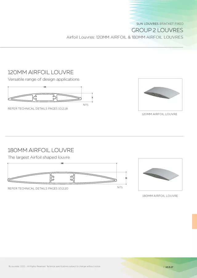 Bracket Fixed 120mm & 180mm Airfoil Louvre Panels | DM 10.5.17-10.5.22
