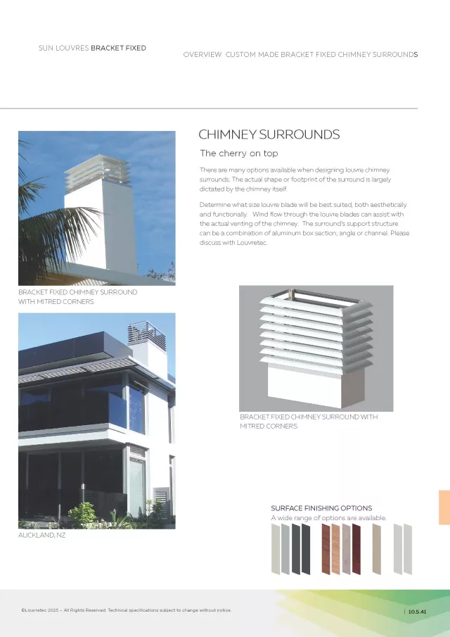 Chimney Surrounds - Bracket Fixed Louvres | DM 10.5.41-10.5.42