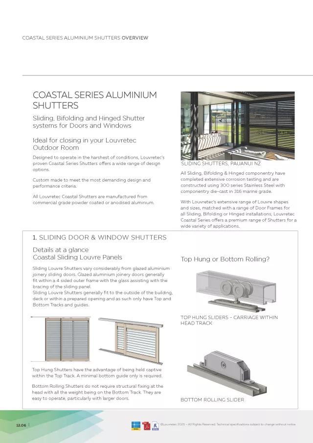 About Louvretec Coastal Shutters - Full Range | DM 12.06 - 12.10