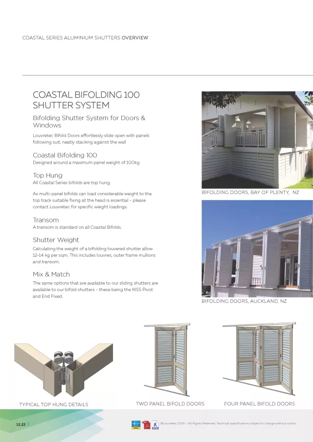 Coastal Bifolding 100 Shutter System | DM 12.22-12.25