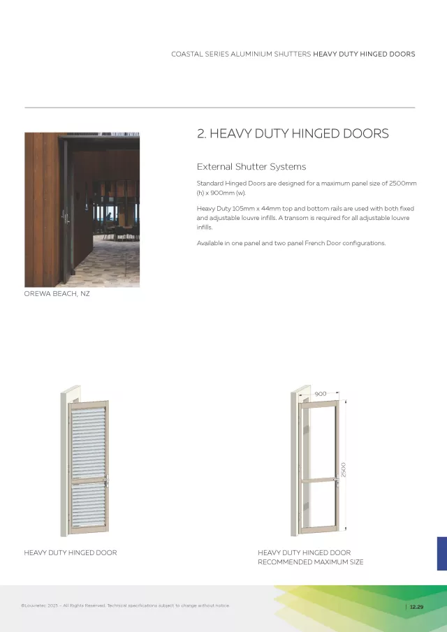 Heavy Duty Hinged Louvre Doors | DM 12.29 & 12.30