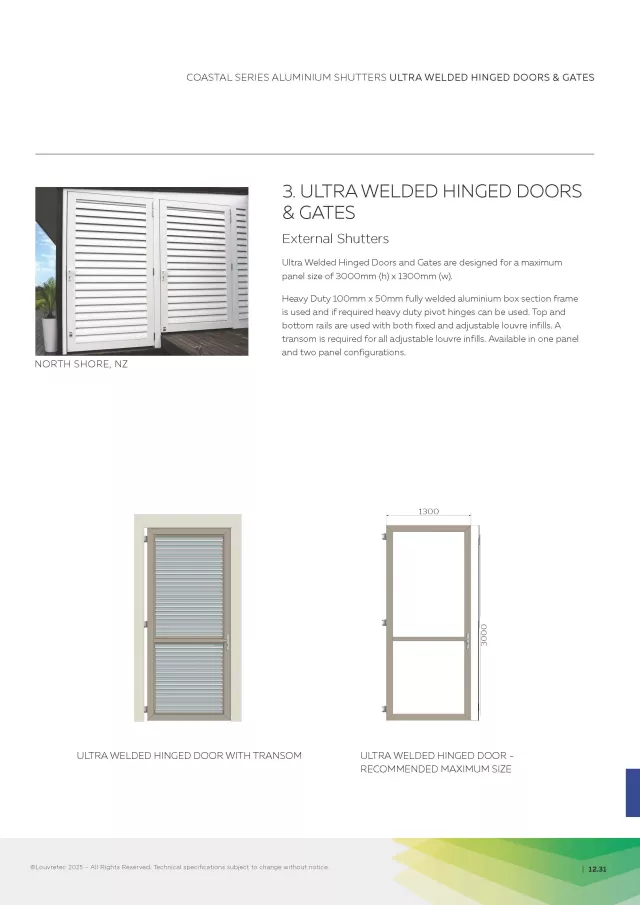 Ultra Welded Hinged Louvre Doors & Gates | DM 12.31 -12.32