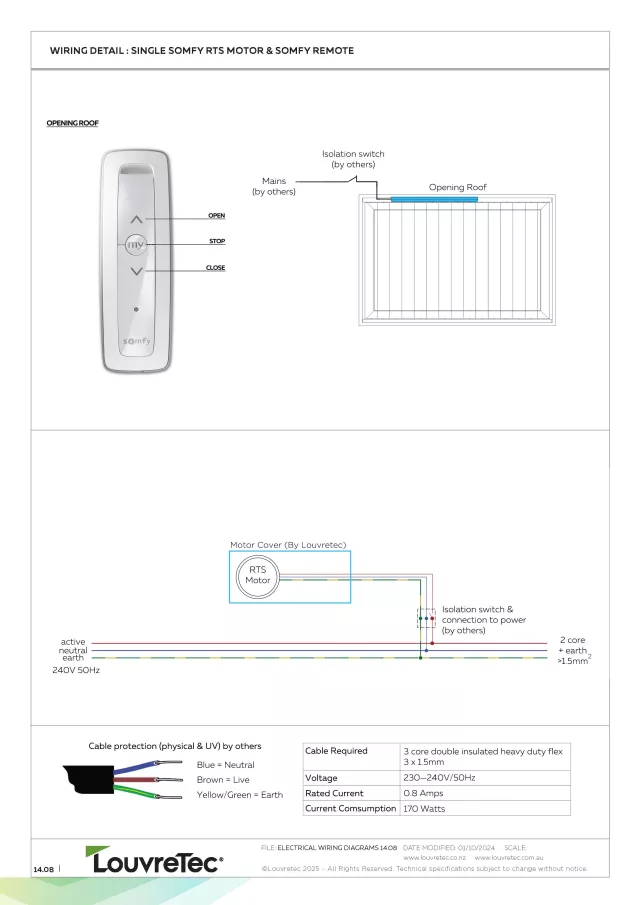 Single Somfy RTS Motor & Somfy Remote | DM 14.08