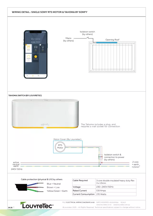 Single Somfy RTS Motor & Tahoma By Somfy | DM 14.16