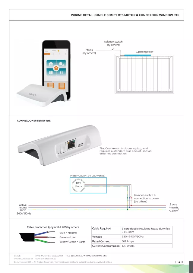 Single Somfy RTS Motor & Connexoon Window RTS | DM 14.17