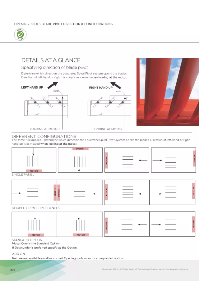 Direction of Opening Roof Blade Pivot | DM 2.10