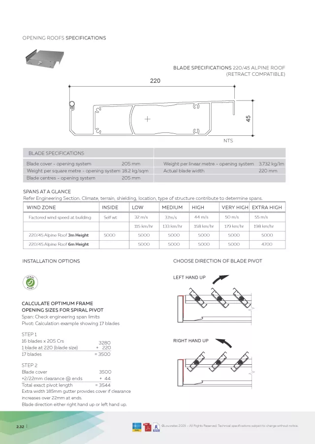 Tech Details_220/45 Alpine Roof | DM 2.31 -2.34